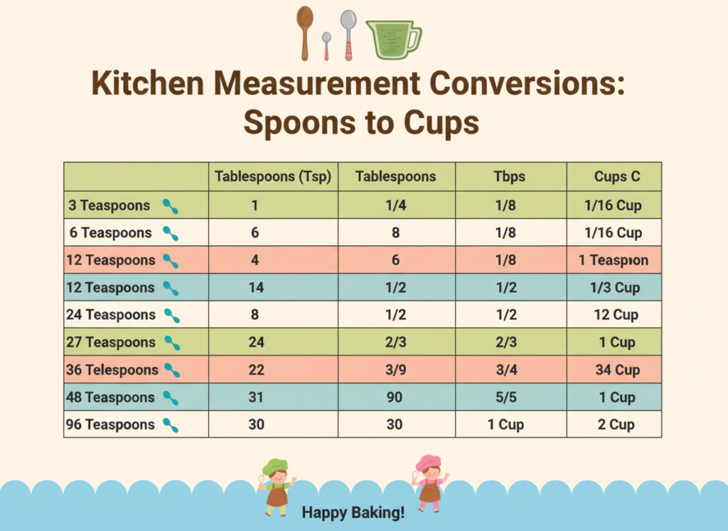 3 tablespoons to cups